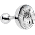 BodyCandy 16G Blue Eyed Night Wolf Tragus Cartilage Earring — main product shot