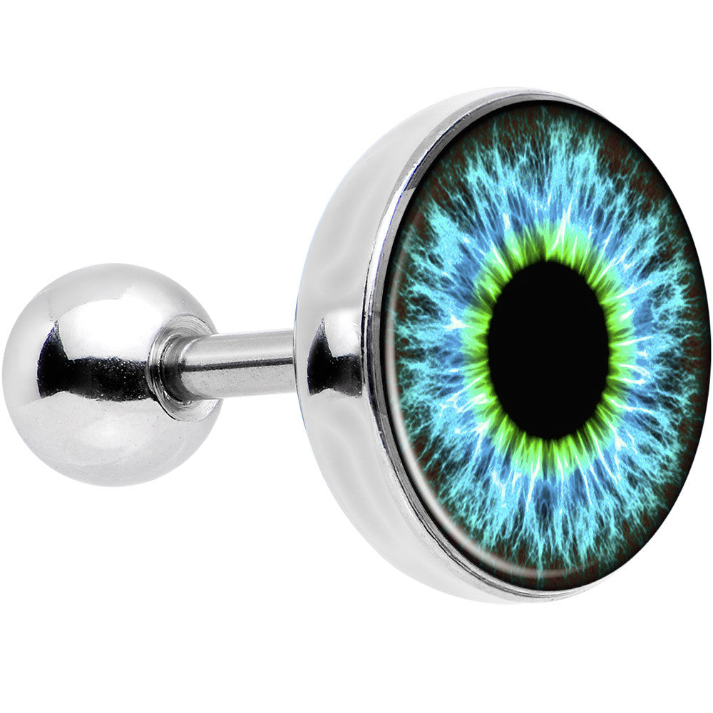 BodyCandy 16G Human Eye Aqua Explosion Tragus Cartilage Earring — main product shot