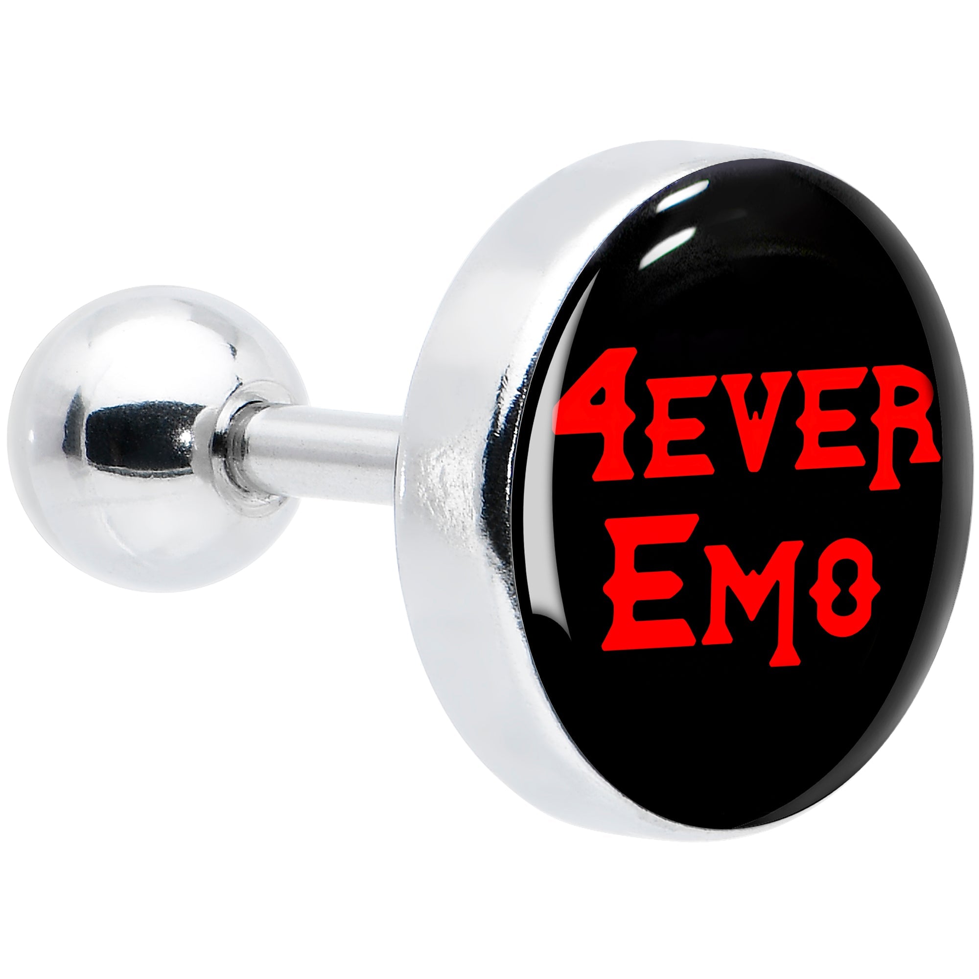 BodyCandy 16G 1/4 Black Red 4 Ever Emo Tragus Cartilage Earring by Onyx O — main product shot