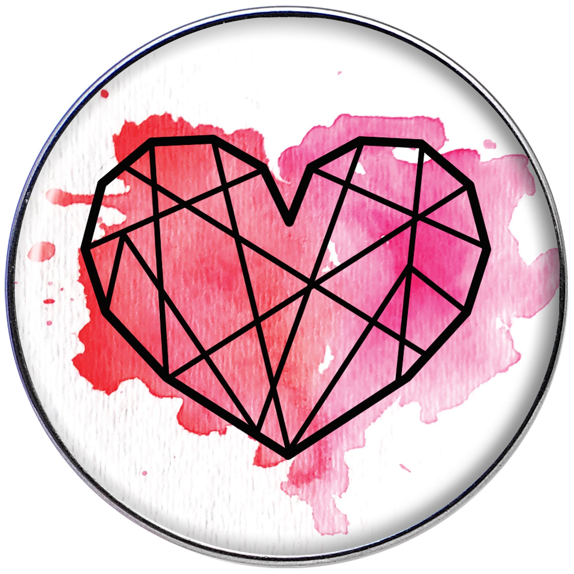 BodyCandy 16G 1/4 Watercolor Geometric Heart Tragus Cartilage Earring — detail and construction