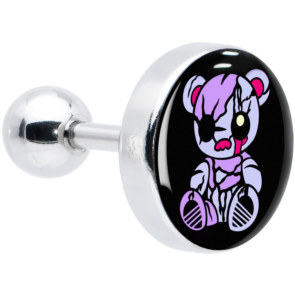 BodyCandy 16G 1/4 Attitude Teddy Bear Tragus Cartilage Earring by Onyx O — main product shot