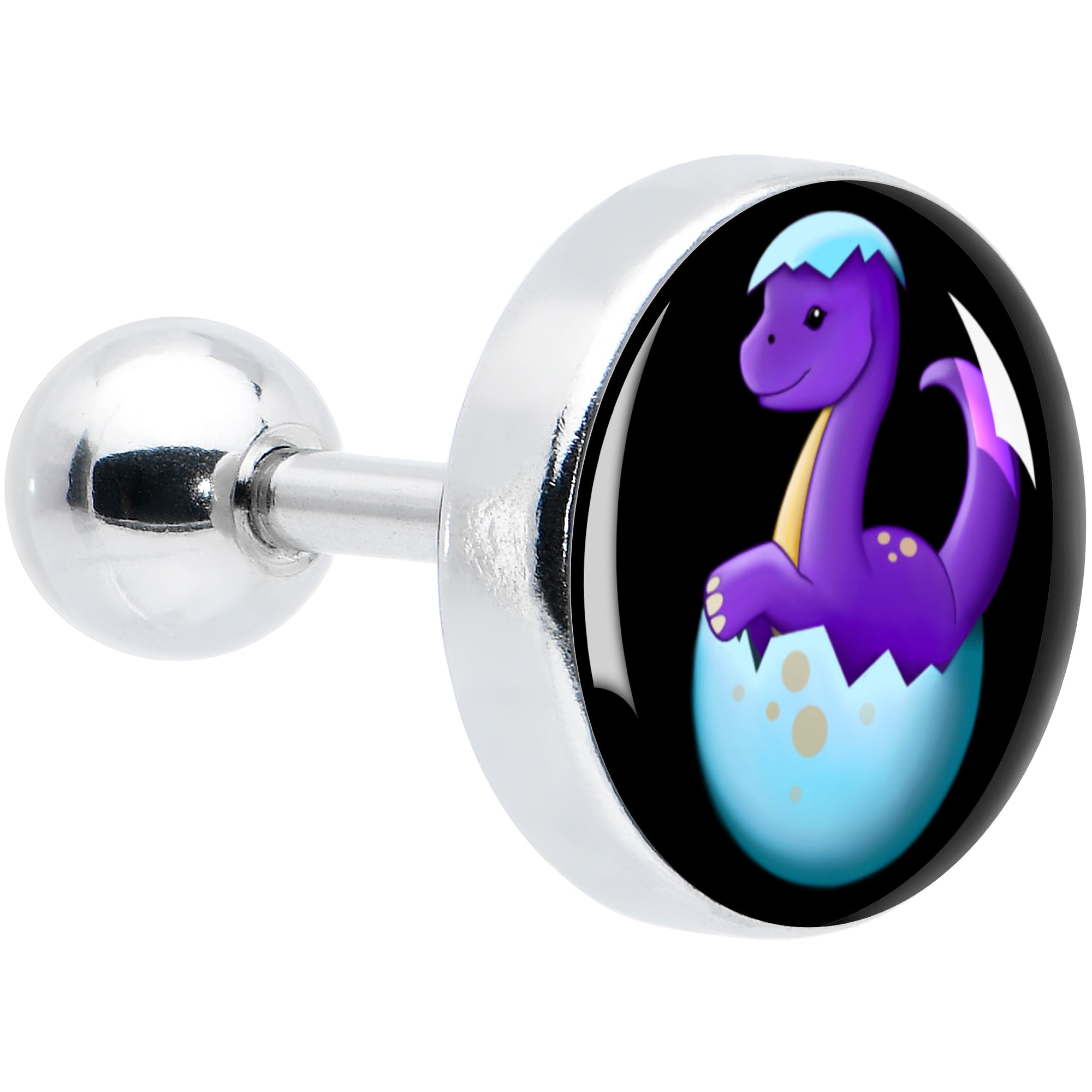 BodyCandy 16G 1/4 Baby Dinosaur Cartilage Tragus Earring by Onyx O — main product shot