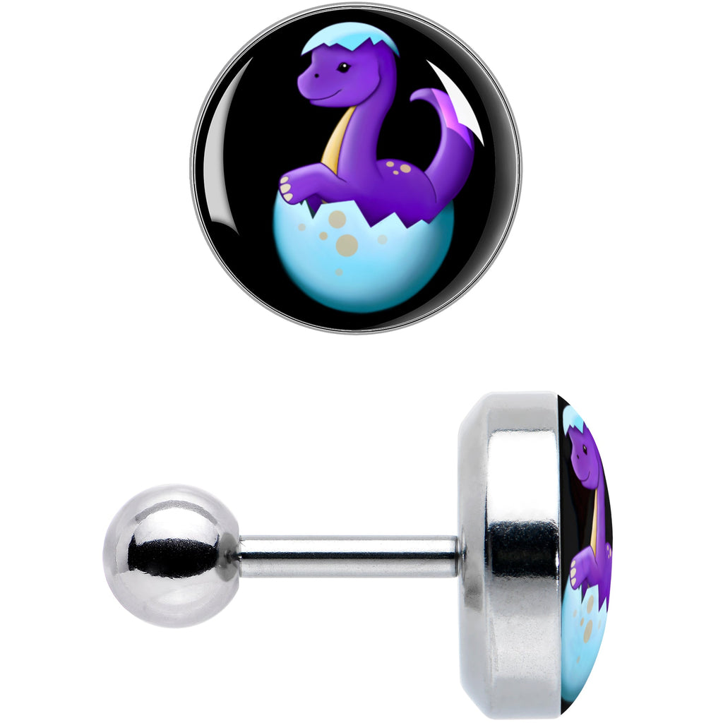 BodyCandy 16G 1/4 Baby Dinosaur Cartilage Tragus Earring by Onyx O — size reference