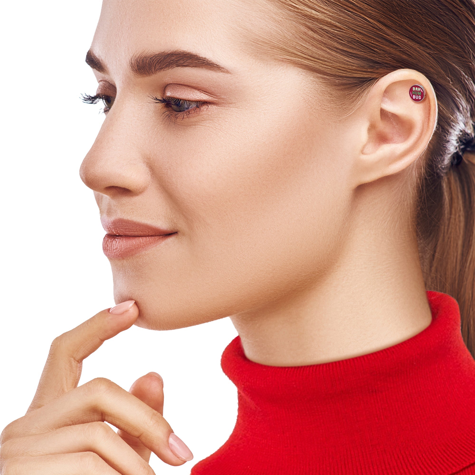 BodyCandy 16G 1/4 Bah Humbug Holiday Grouch Tragus Cartilage Earring by Onyx O — lifestyle context