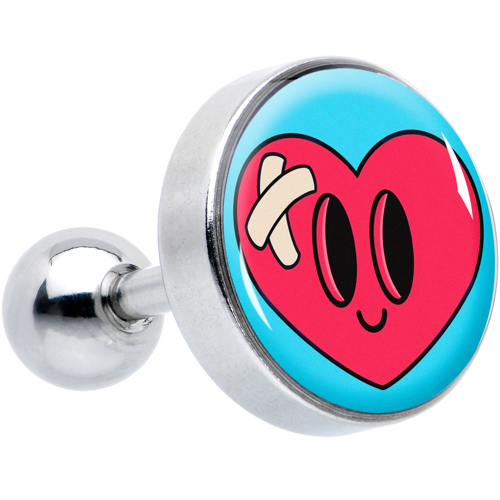 BodyCandy 16G 1/4 Heartbreak Bandaged Heart Cartilage Tragus Earring by Onyx O — main product shot