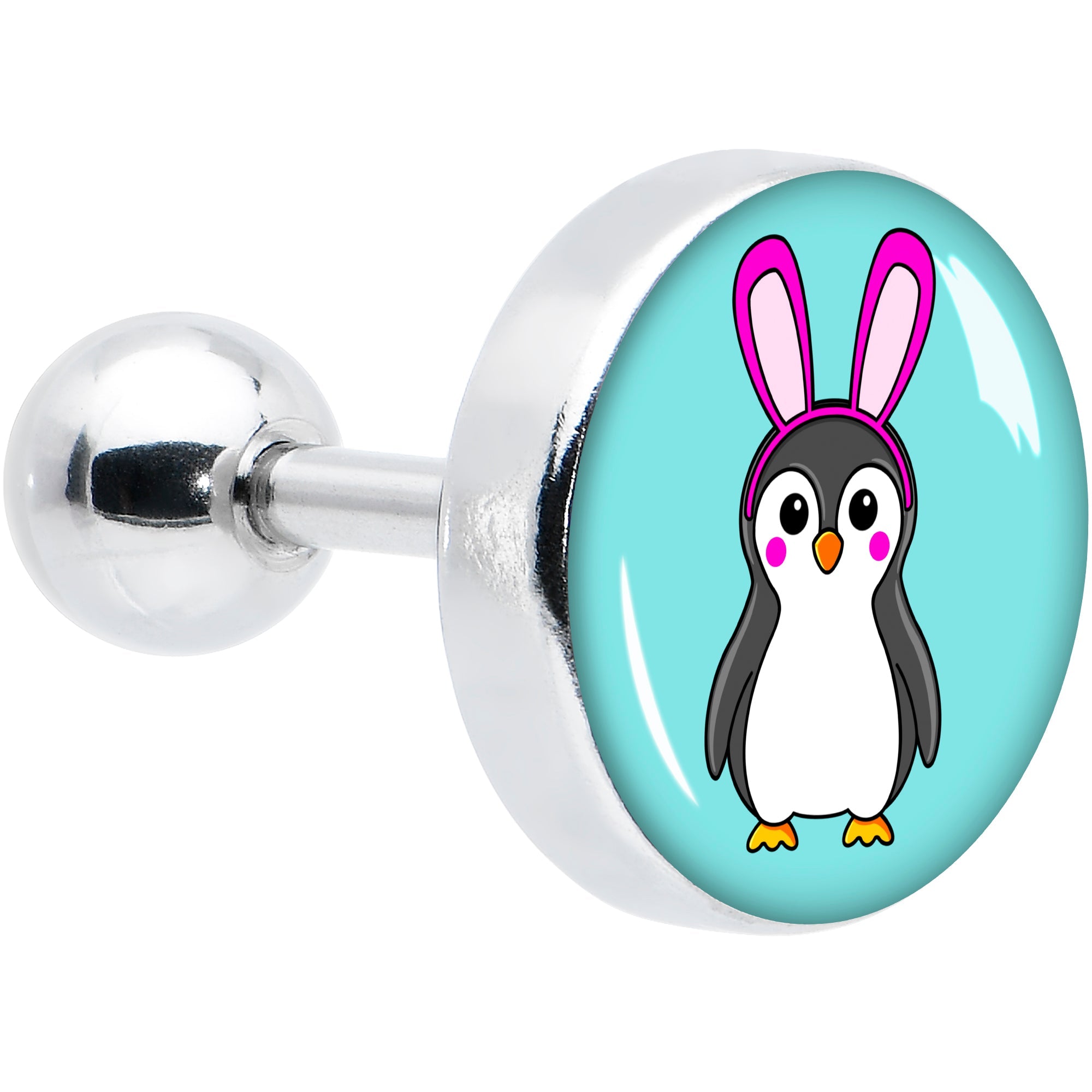 BodyCandy 16G 1/4 Bunny Penguin Cartilage Tragus Earring by Onyx O — main product shot