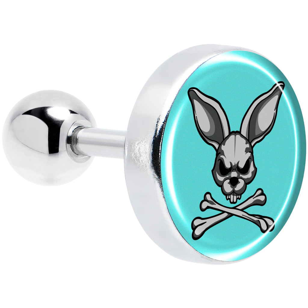 BodyCandy 16G 1/4 Bunny and Crossbones Tragus Cartilage Earring by Onyx O — main product shot