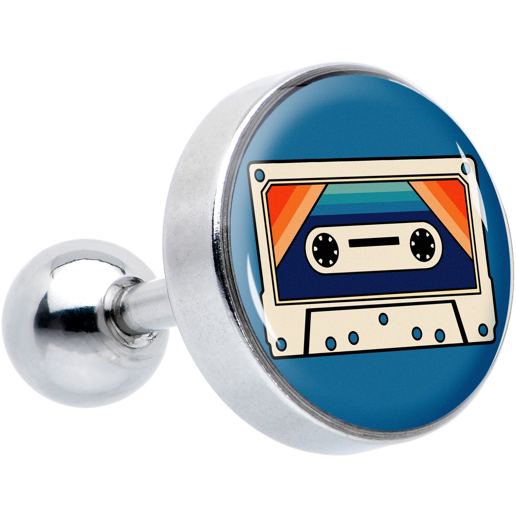 BodyCandy 16G 1/4 Retro Cassette Tape Cartilage Tragus Earring by Onyx O — main product shot