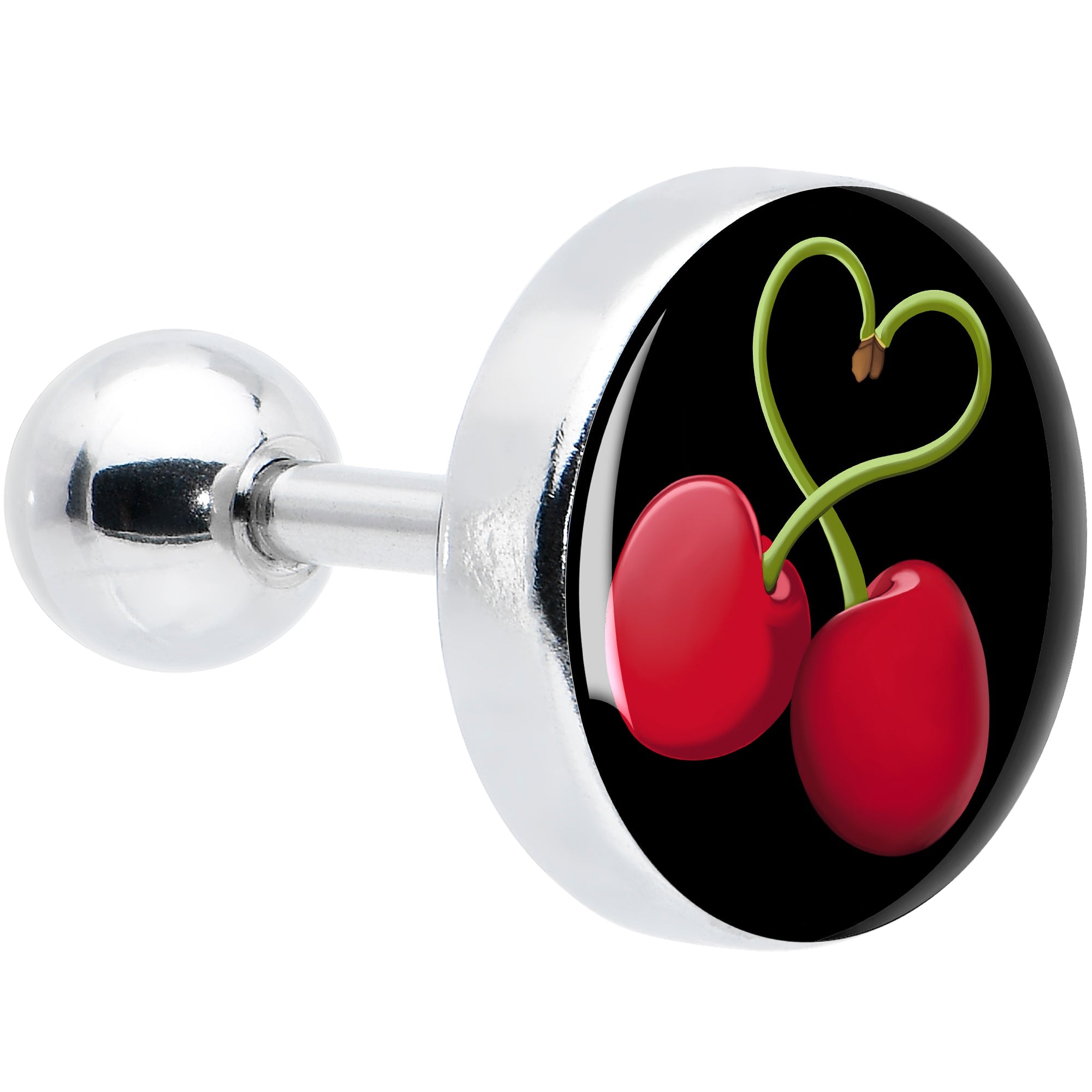 BodyCandy 16G 1/4 Cherry Heart Cartilage Tragus Earring by Onyx O — main product shot