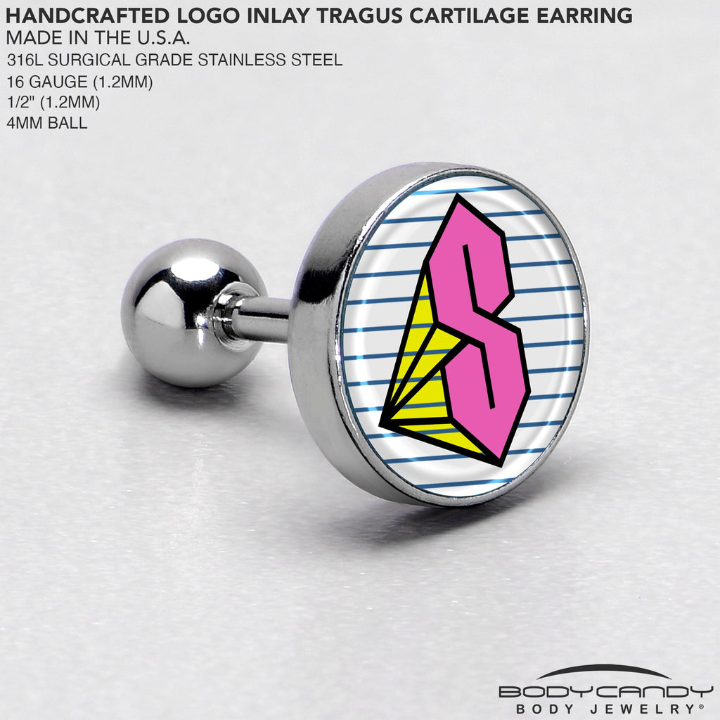 BodyCandy 16G 1/4 Hot Pink Cool S Tragus Cartilage Earring by Onyx O — side view
