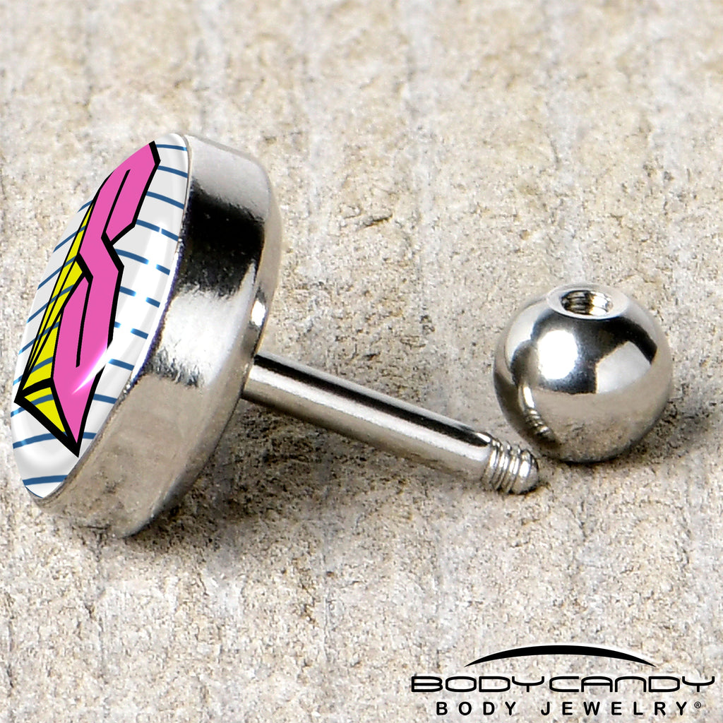 BodyCandy 16G 1/4 Hot Pink Cool S Tragus Cartilage Earring by Onyx O — back view