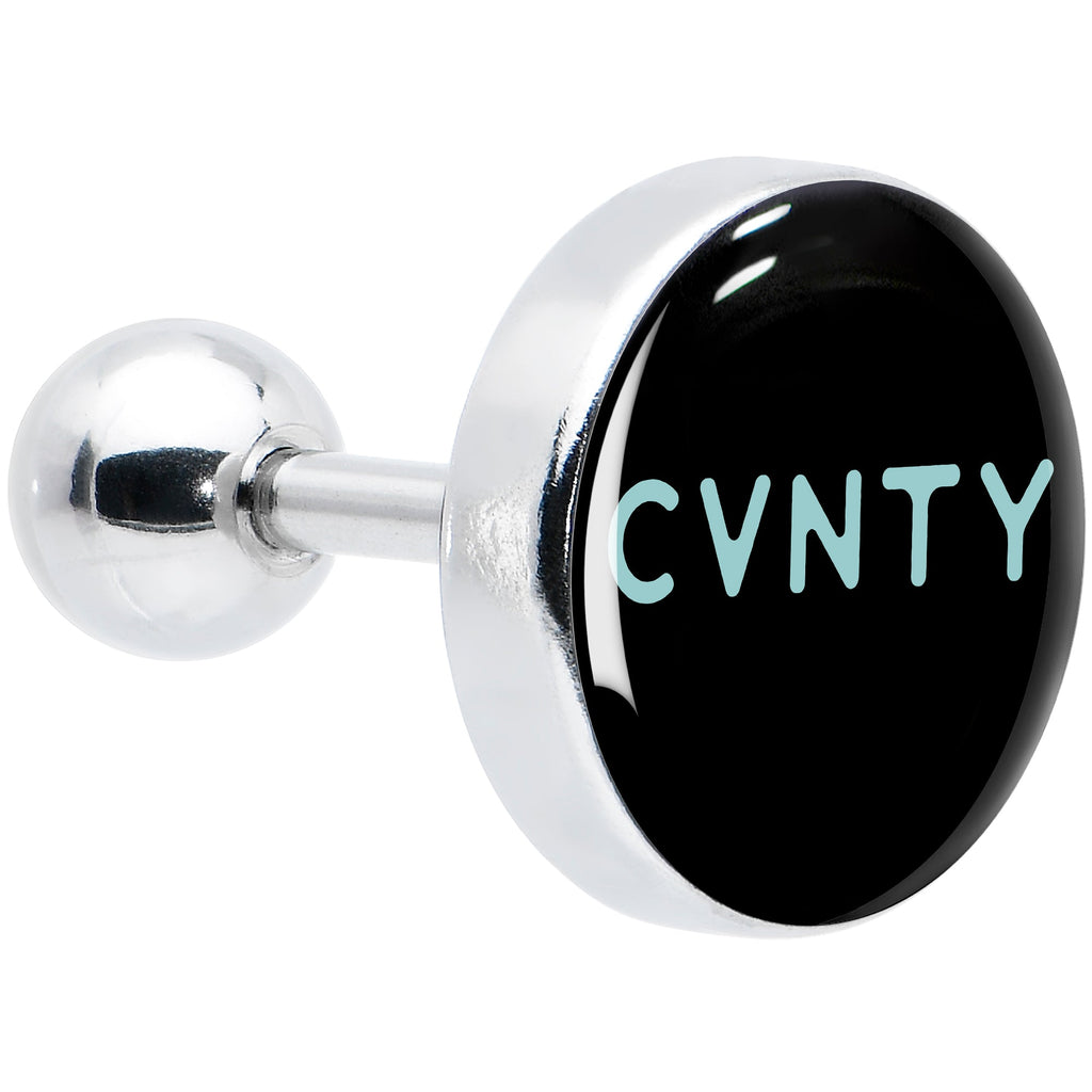 BodyCandy 16G 1/4 Phrase Logo CVNTY Tragus Cartilage Earring by Onyx O — main product shot
