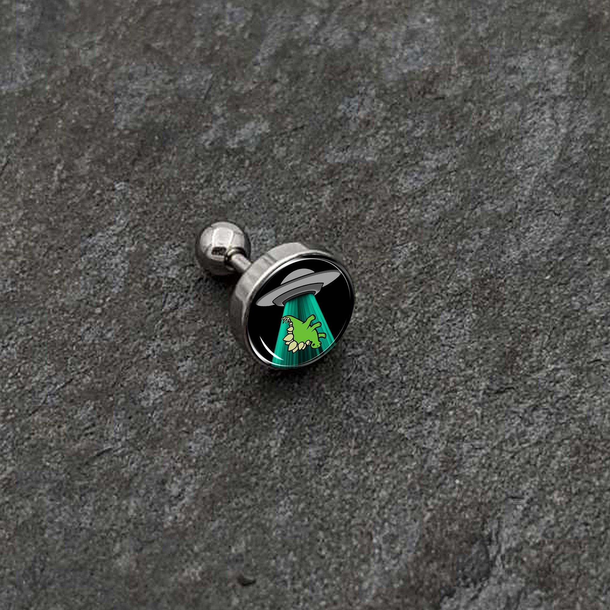 BodyCandy 16G 1/4 Alien UFO Dinosaur Abduction Cartilage Tragus Earring by Onyx O — alternative angle