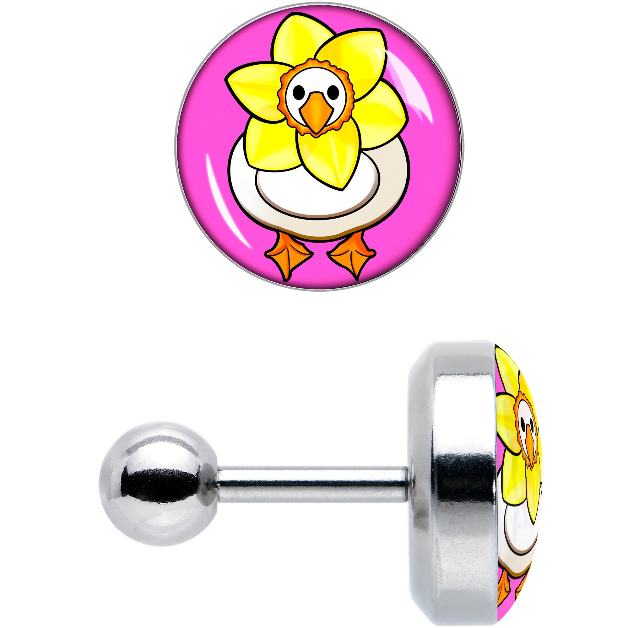 BodyCandy 16G 1/4 Daffodil Duck Cartilage Tragus Earring by Onyx O — size reference