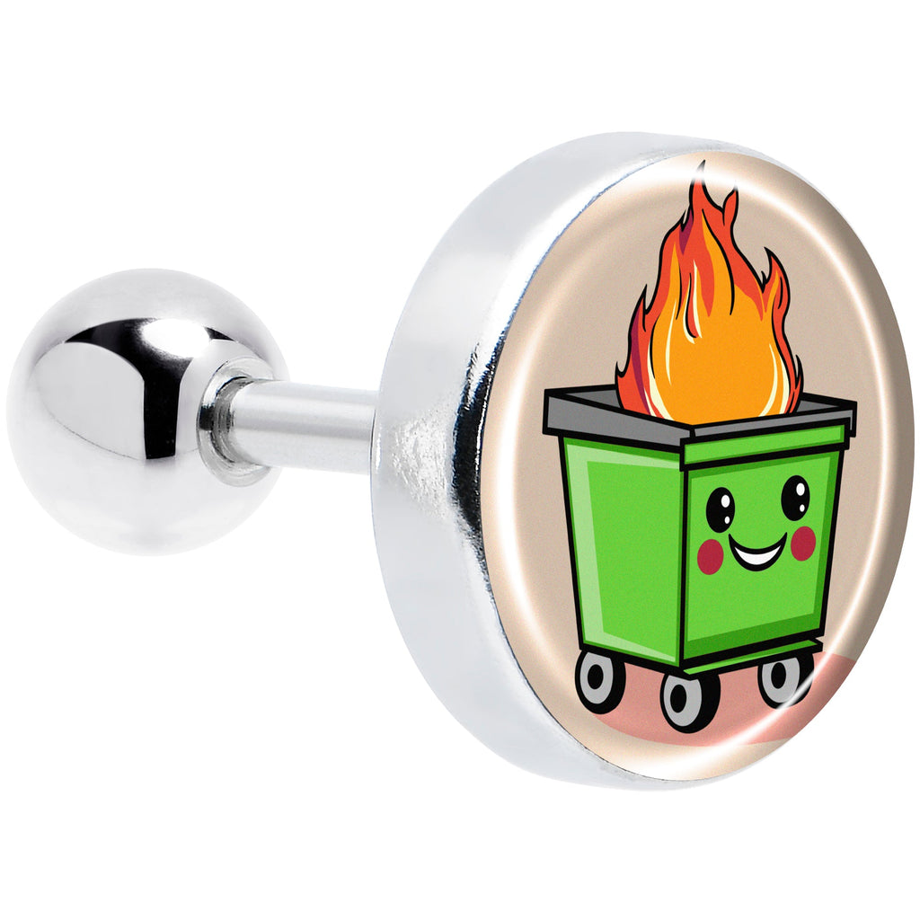 BodyCandy 16G 1/4 Dumpster Fire Tragus Cartilage Earring by Onyx O — main product shot