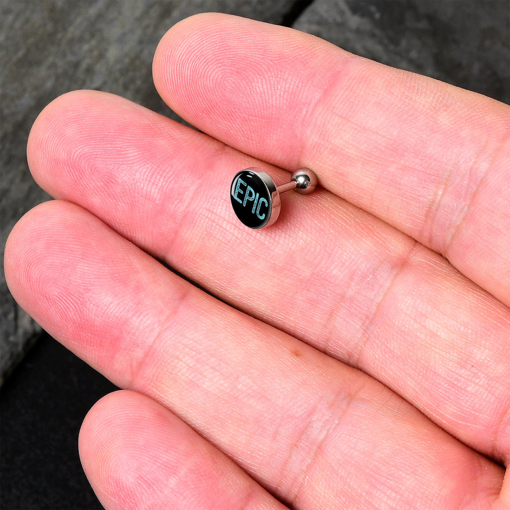 BodyCandy 16G 1/4 Epic Blue Cartilage Tragus Earring — detail close-up