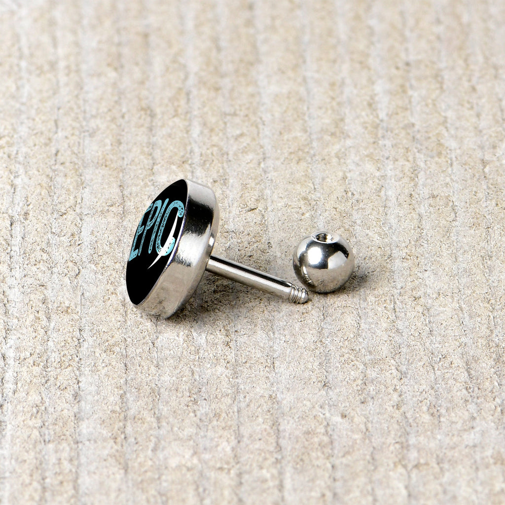 BodyCandy 16G 1/4 Epic Blue Cartilage Tragus Earring — back view