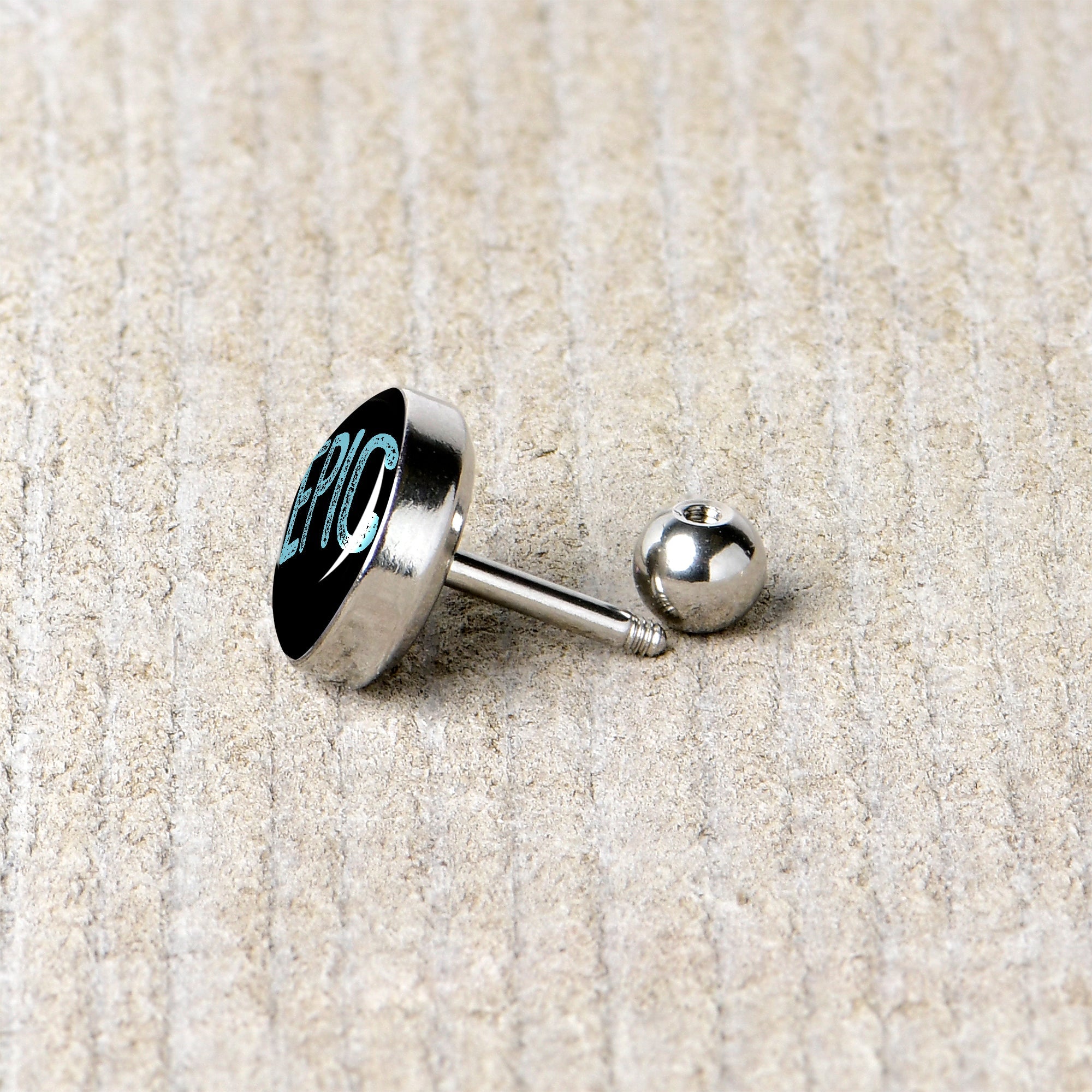 BodyCandy 16G 1/4 Epic Blue Cartilage Tragus Earring — back view