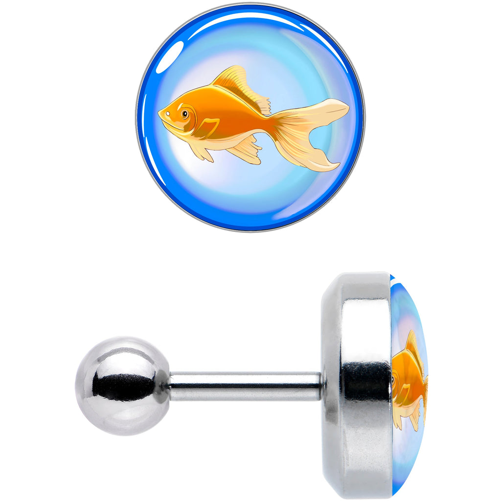 BodyCandy 16G 1/4 Gold Fish Cartilage Tragus Earring by Onyx O — size reference