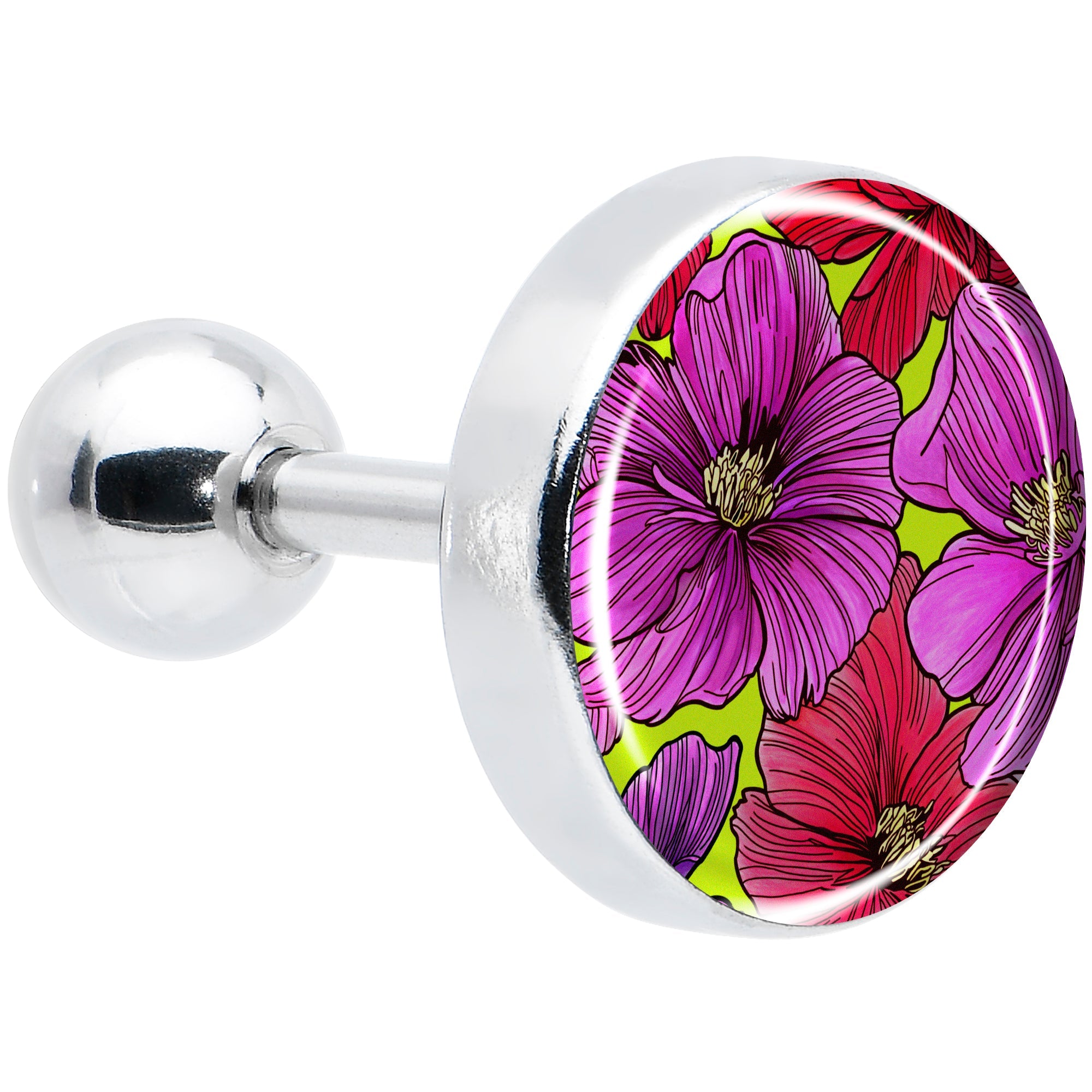 BodyCandy 16G 1/4 Blossom Creation Tropical Floral Flowers Cartilage Earring by Onyx O — main product shot