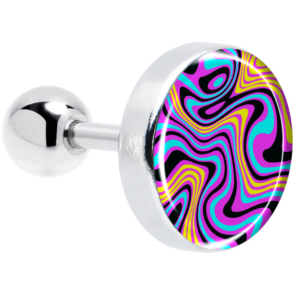 BodyCandy 16G 1/4 Funky Swirls Cartilage Tragus Earring by Onyx O — main product shot