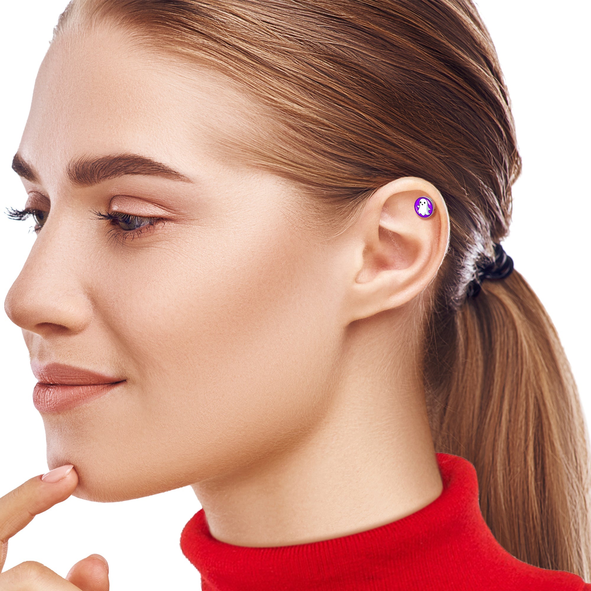 BodyCandy 16G 1/4 Ghost Cartilage Tragus Earring by Onyx O — lifestyle context