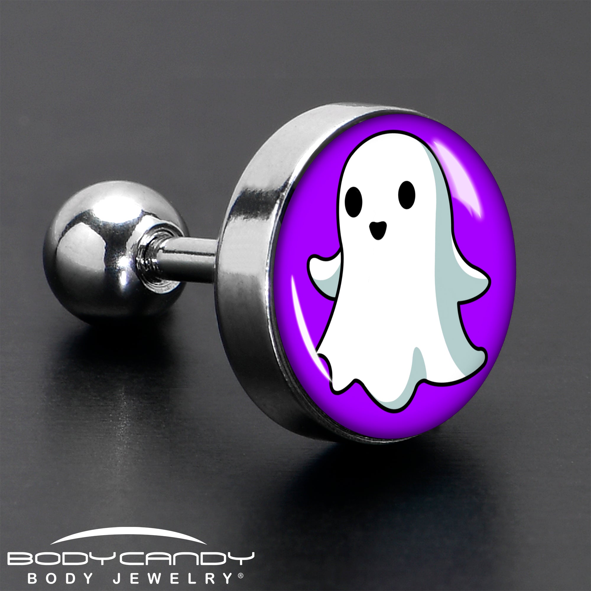 BodyCandy 16G 1/4 Ghost Cartilage Tragus Earring by Onyx O — in-use photo