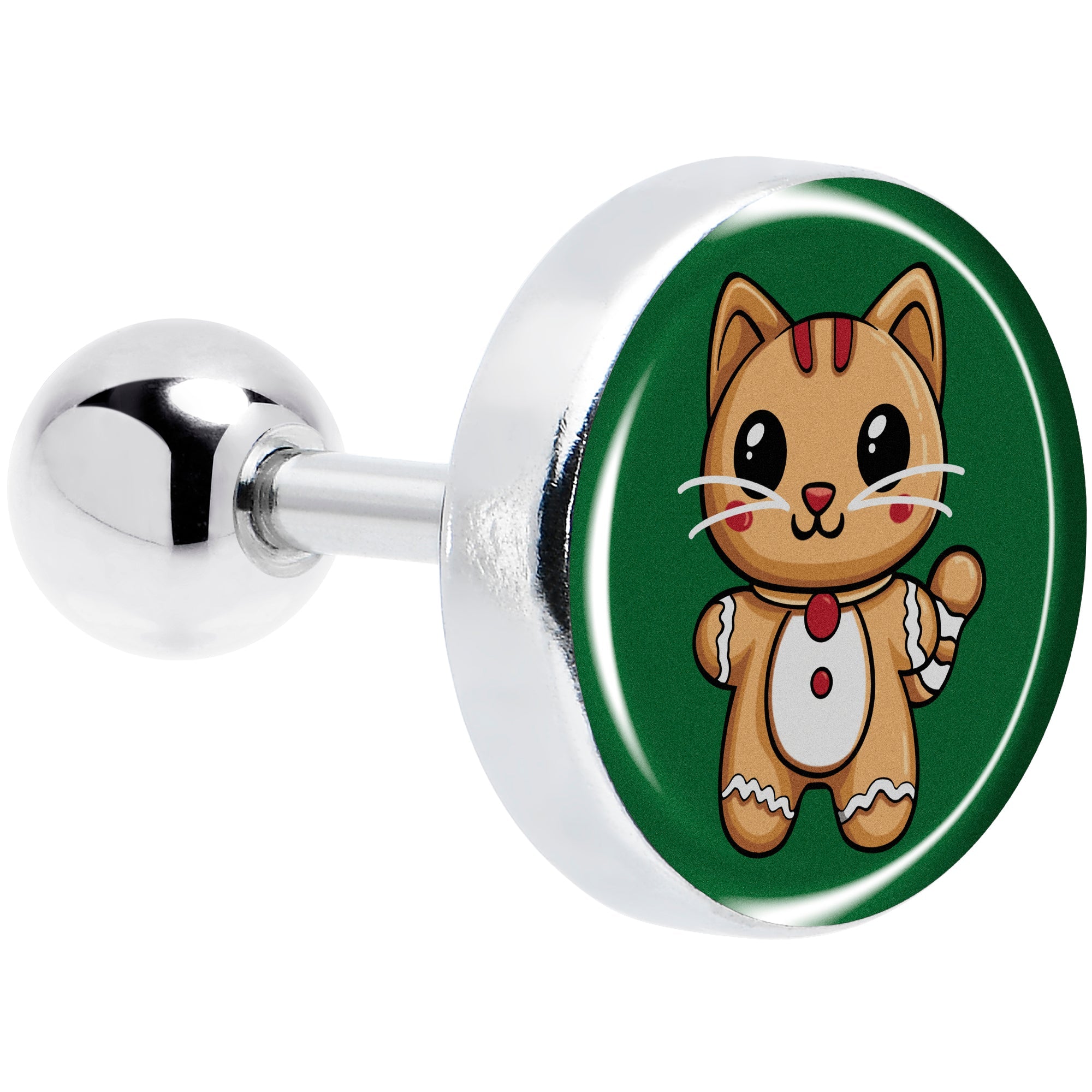 BodyCandy Christmas Holiday Gingerbrread Kitty Cat Tragus Cartilage Earring by Onyx O — main product shot