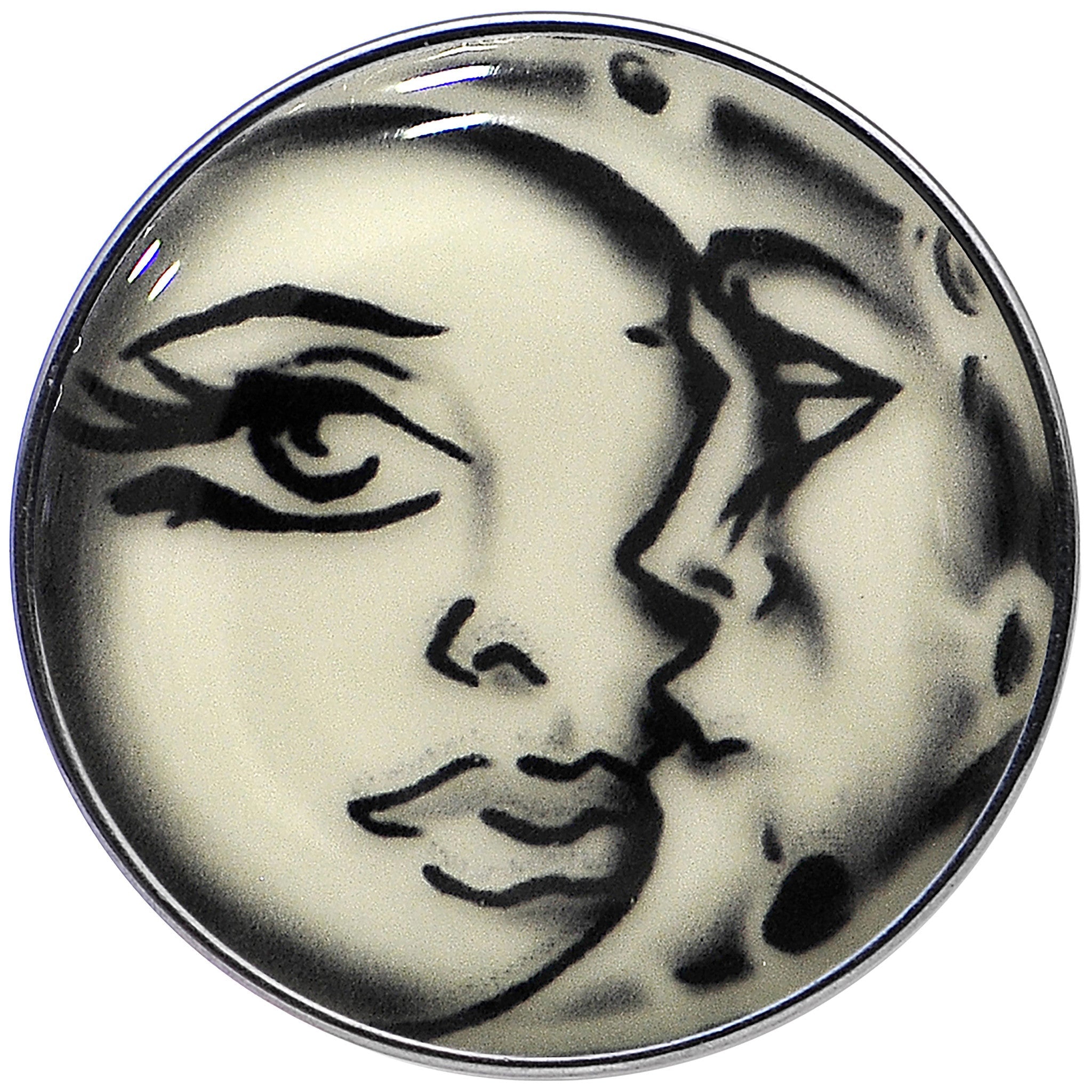 BodyCandy 16G Celestial Sun Moon Glow in the Dark Tragus Cartilage Earring — detail close-up