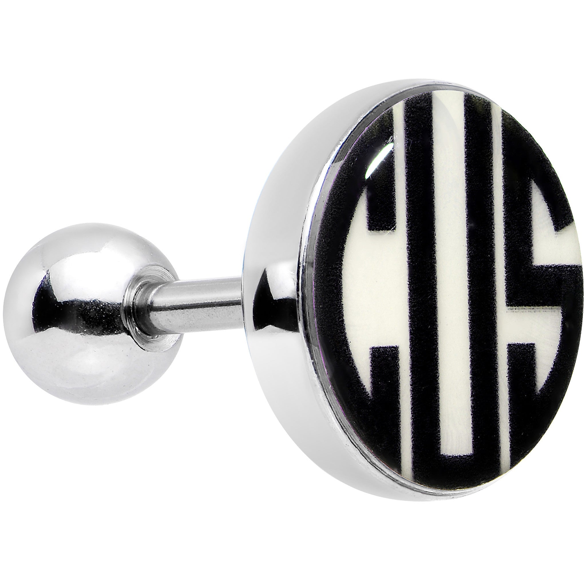 BodyCandy 16G 1/4 Custom Glow in the Dark Initial Tragus Cartilage Earring — detail close-up