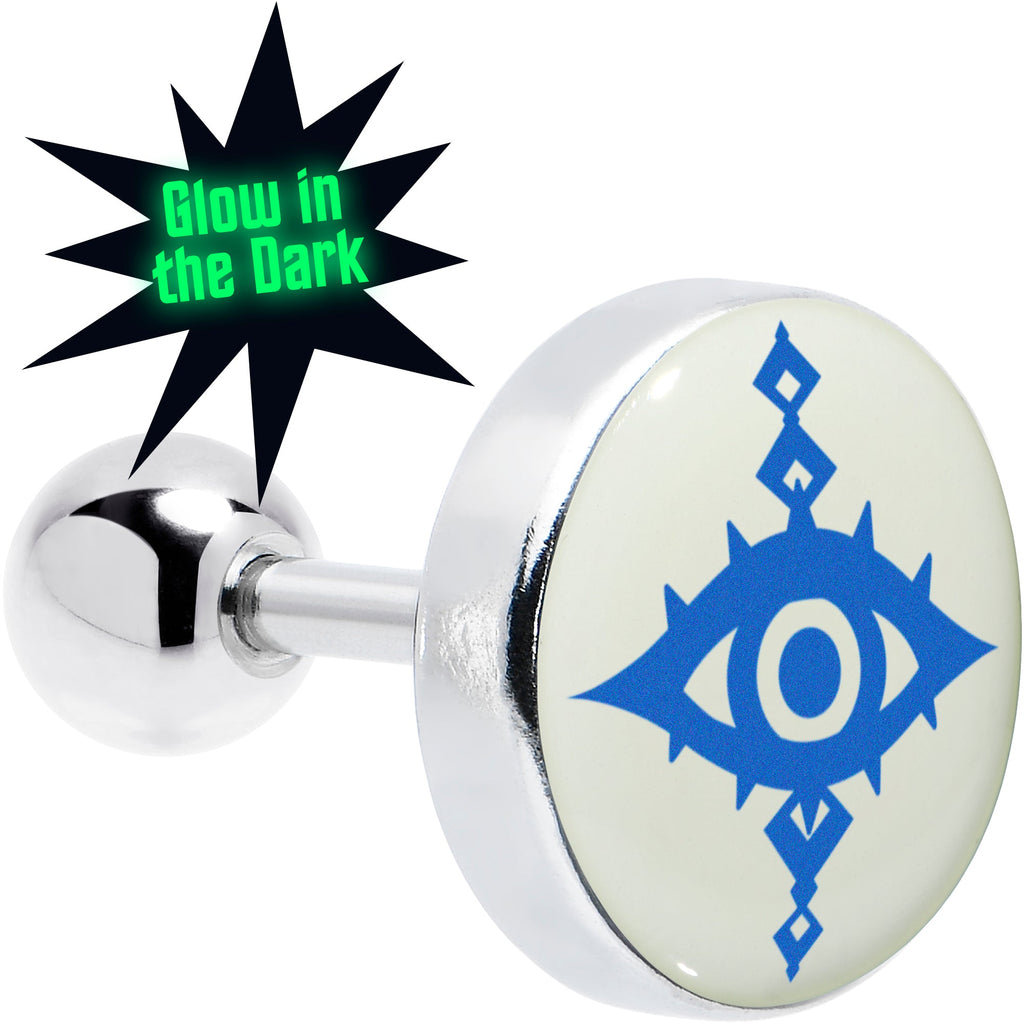 BodyCandy 16G 1/4 Glow in the Dark Evil Eye Tragus Cartilage Earring by Onyx O — main product shot