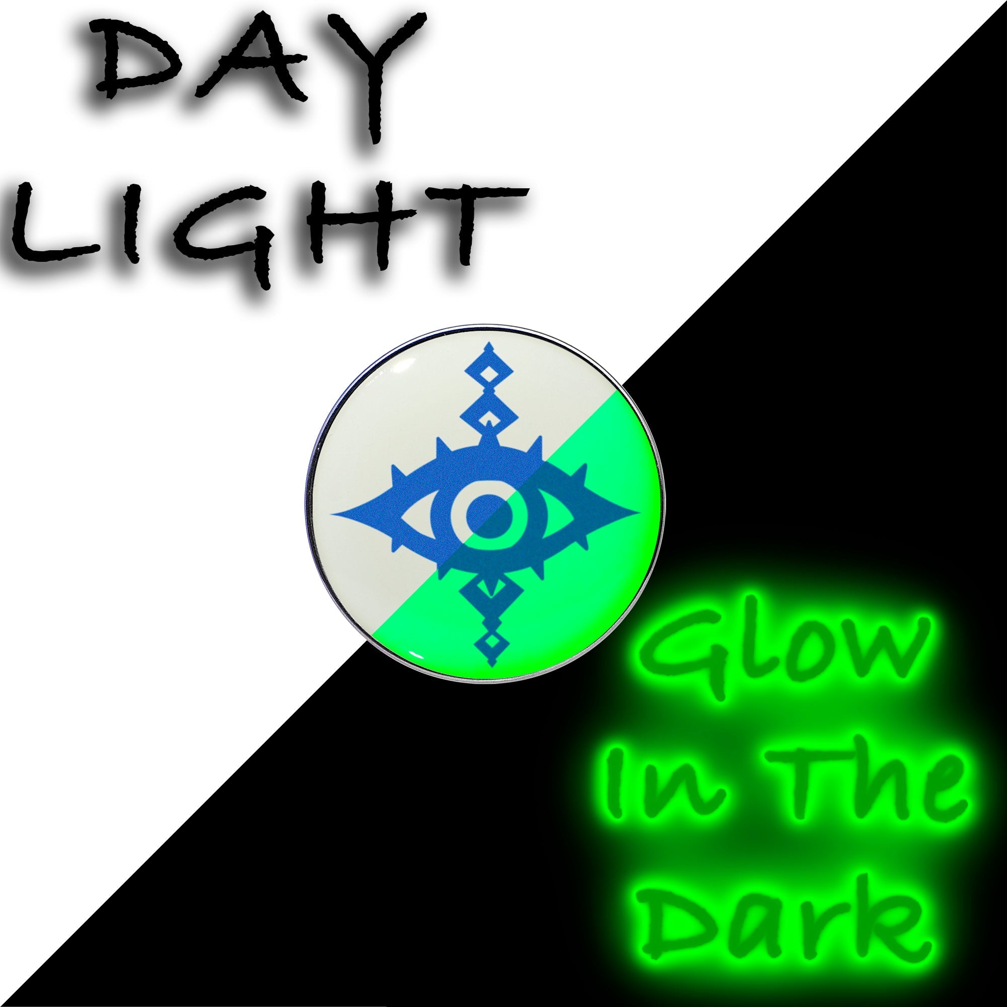 BodyCandy 16G 1/4 Glow in the Dark Evil Eye Tragus Cartilage Earring by Onyx O — detail close-up