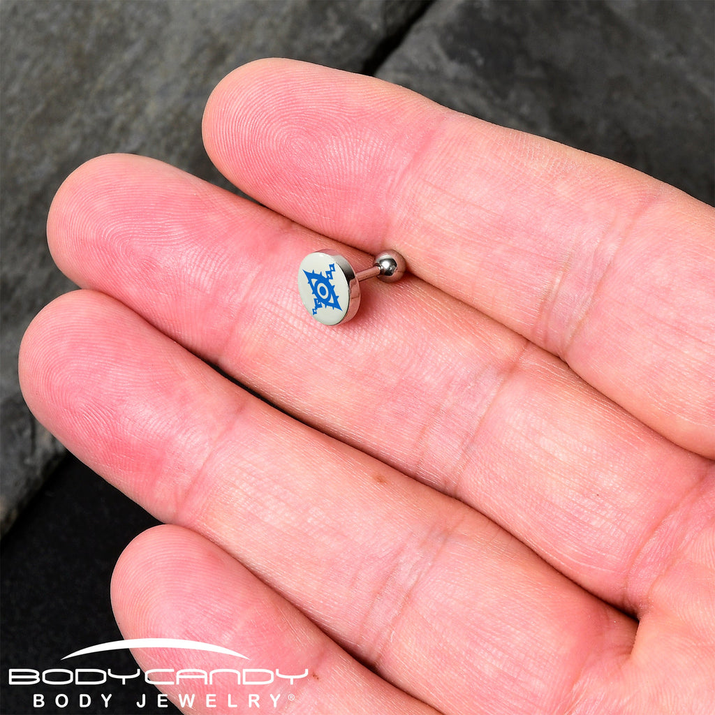 BodyCandy 16G 1/4 Glow in the Dark Evil Eye Tragus Cartilage Earring by Onyx O — lifestyle context