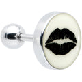 BodyCandy 16G 1/4 Lipstick Kiss Black Glow in the Dark Cartilage Earring by Onyx O — main product shot