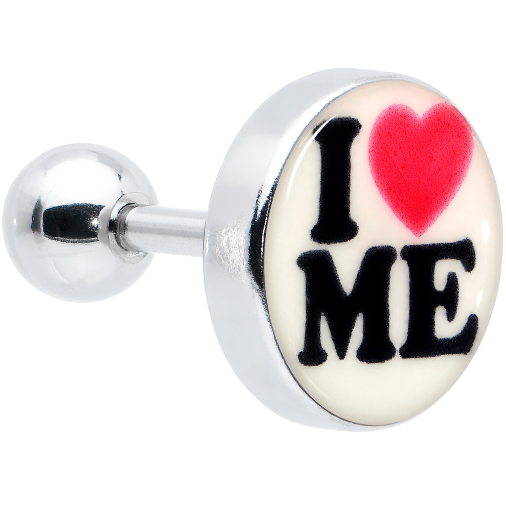 BodyCandy 16G 1/4 Glow in the Dark I Love Me Cartilage Tragus Earring — main product shot