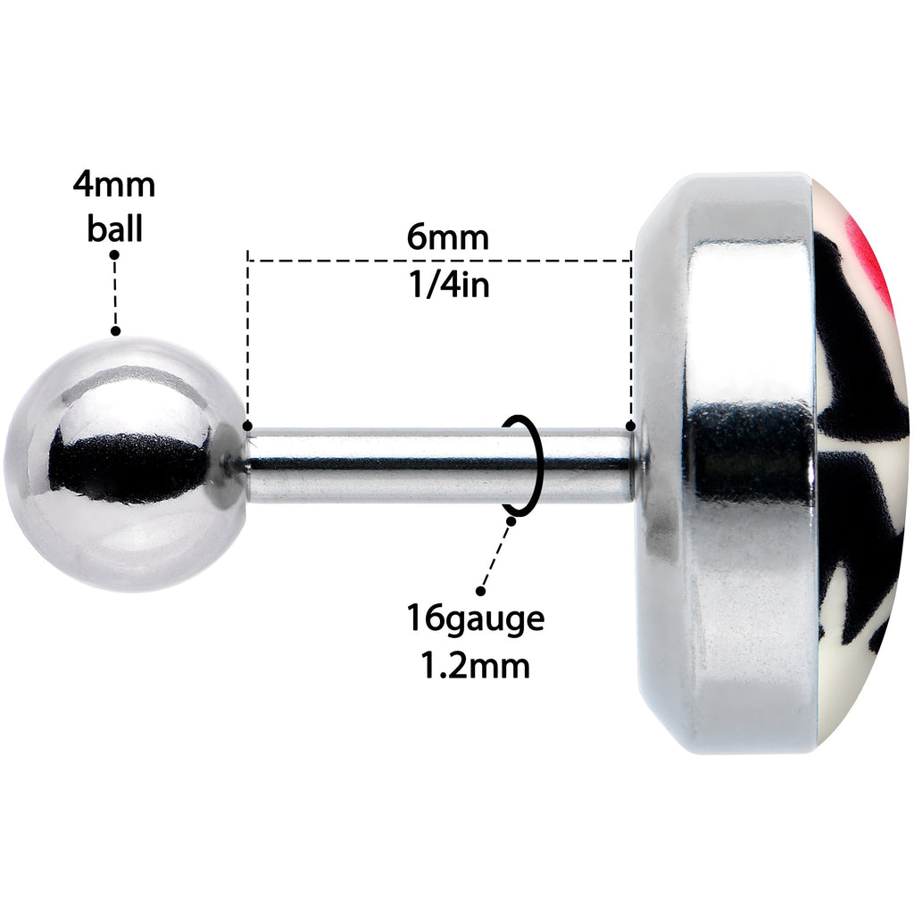 BodyCandy 16G 1/4 Glow in the Dark I Love Me Cartilage Tragus Earring — in-use photo