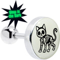 BodyCandy 16G 1/4 Glow in the Dark Skeleton Kitty Cat Tragus Cartilage Earring by Onyx O — main product shot