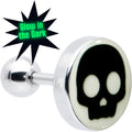 BodyCandy 16G 1/4 Glow in the Dark Simple Skull Tragus Cartilage Earring by Onyx O — main product shot