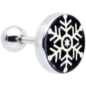 BodyCandy Glow in the Dark Holiday Snowflake Tragus Cartilage Earring by Onyx O — main product shot