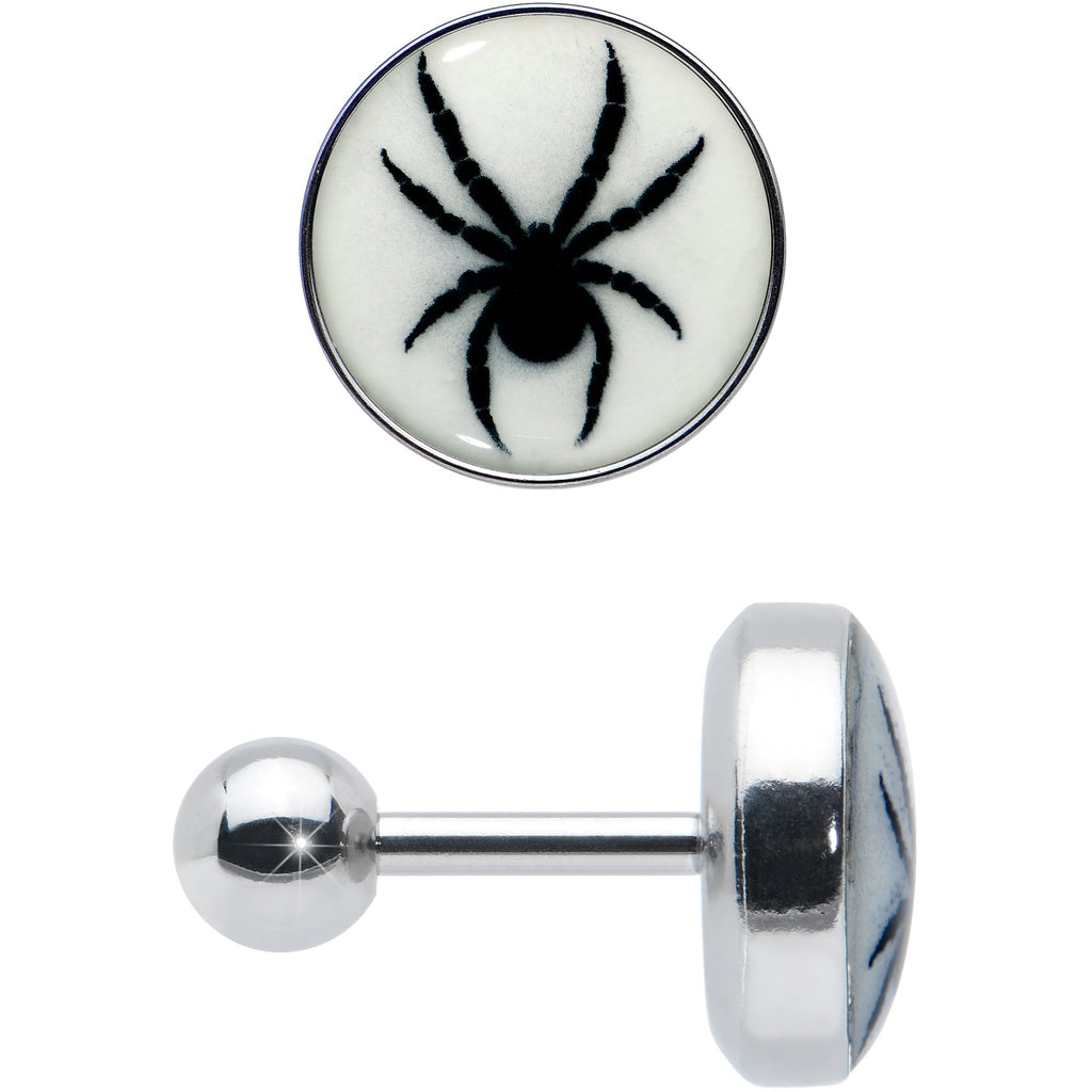 BodyCandy 16G Glow in the Dark Black Widow Spider Tragus Cartilage Earring by Onyx O — lifestyle context