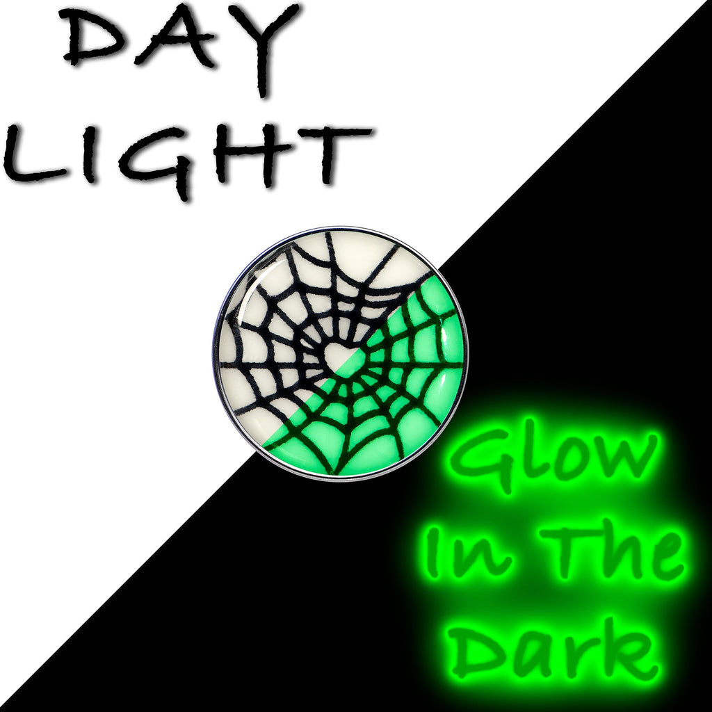 BodyCandy 16G 1/4 Glow in the Dark Heart Spider Web Cartilage Tragus Earring — lifestyle context