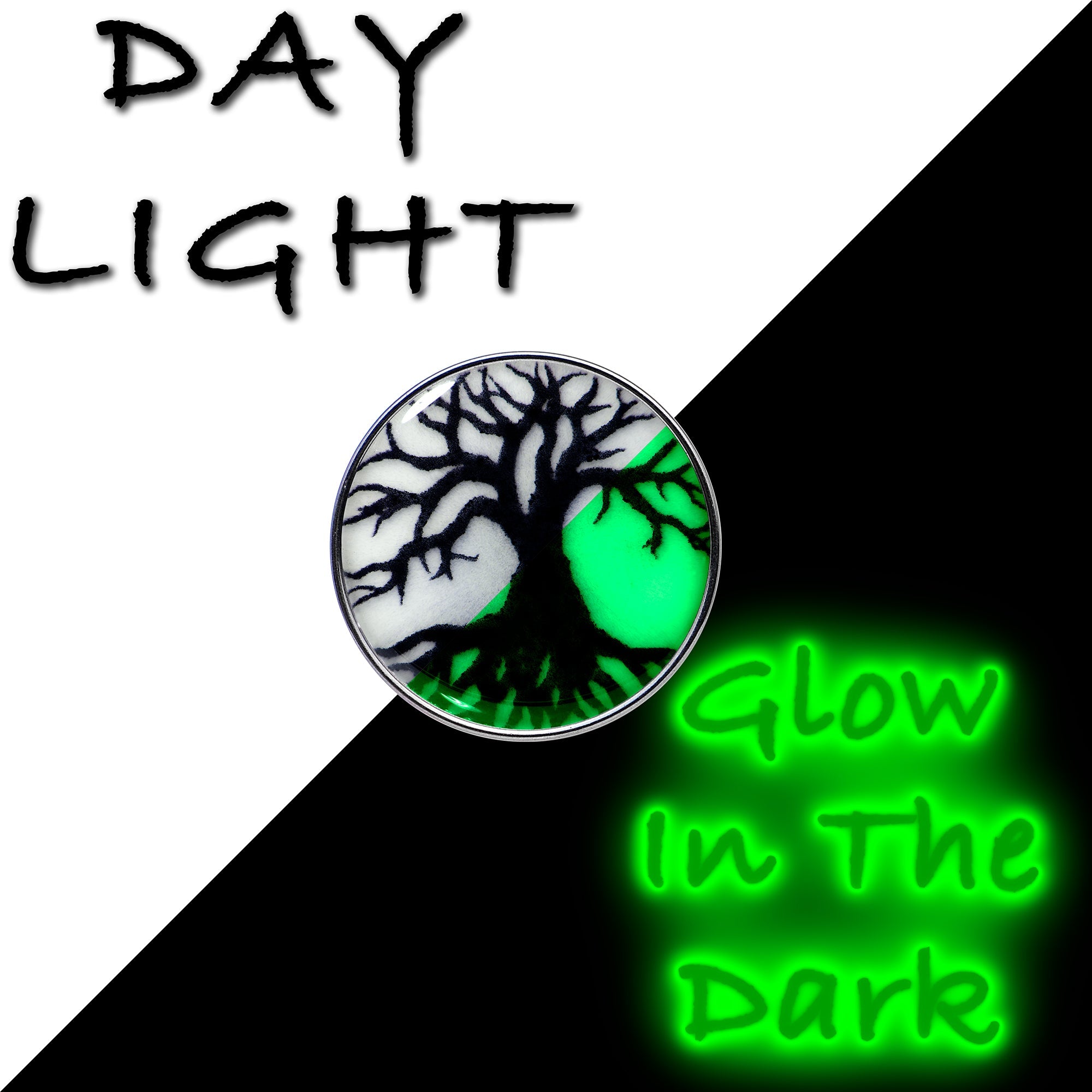 BodyCandy 16G Glow in the Dark Tree of Life Tragus Cartilage Earring by Onyx O — detail close-up