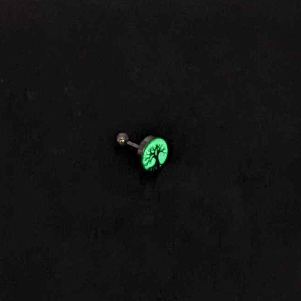 BodyCandy 16G Glow in the Dark Tree of Life Tragus Cartilage Earring by Onyx O — alternative angle