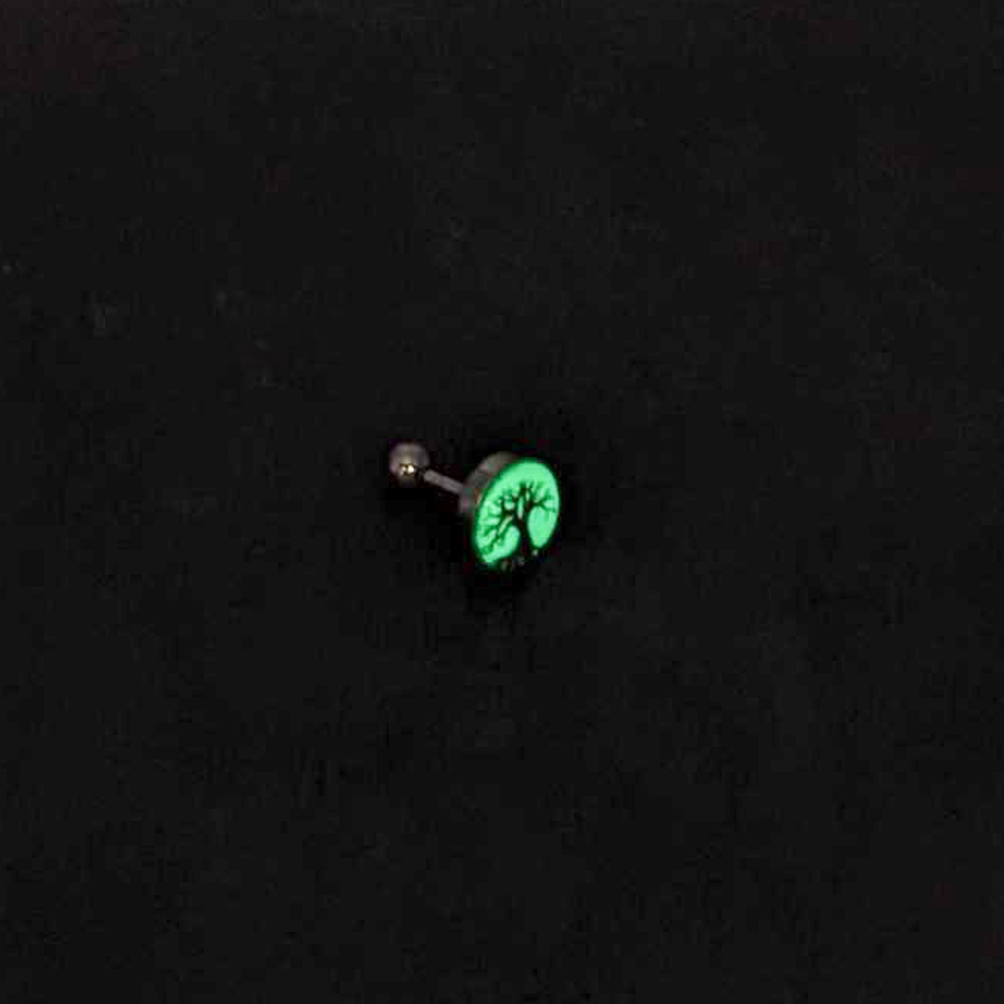 BodyCandy 16G Glow in the Dark Tree of Life Tragus Cartilage Earring by Onyx O — alternative angle