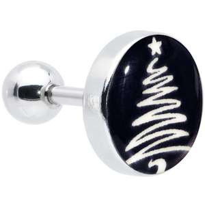 BodyCandy Glow in the Dark Holiday Christmas Tree Tragus Cartilage Earring by Onyx O — main product shot