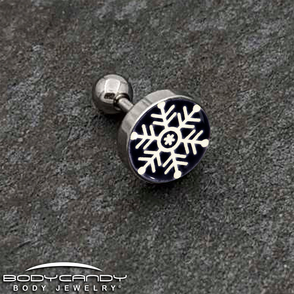 BodyCandy Glow in the Dark Holiday Christmas Tree Tragus Cartilage Earring by Onyx O — back view
