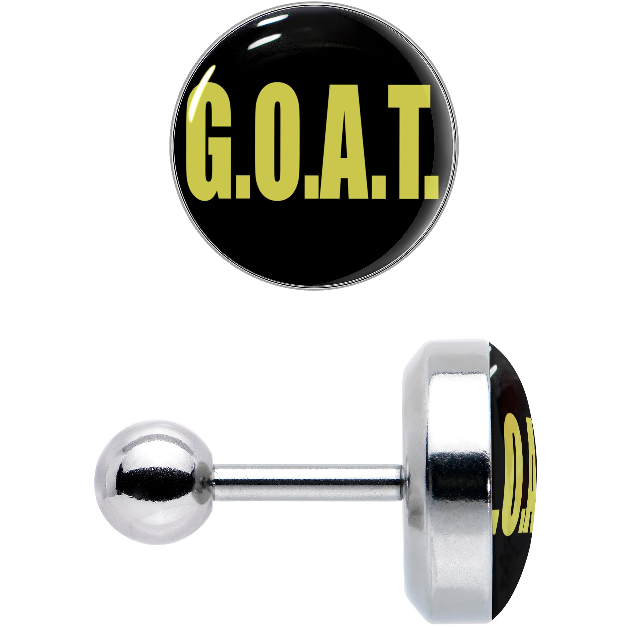BodyCandy 16G 1/4 G.O.A.T. Cartilage Tragus Earring by Onyx O — lifestyle context