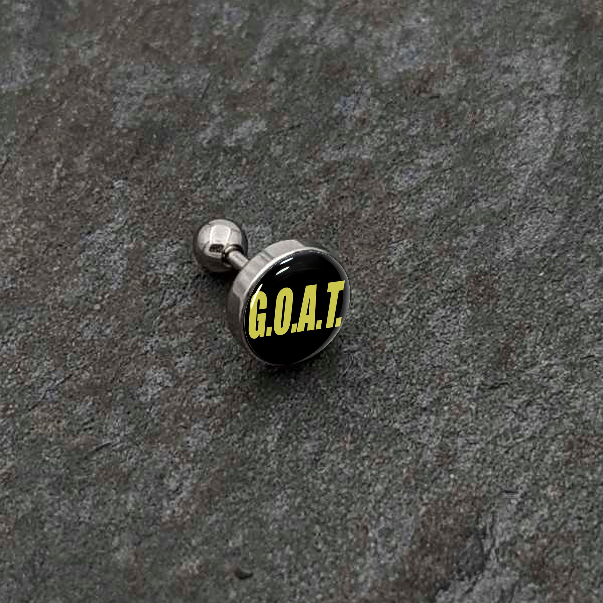 BodyCandy 16G 1/4 G.O.A.T. Cartilage Tragus Earring by Onyx O — alternative angle