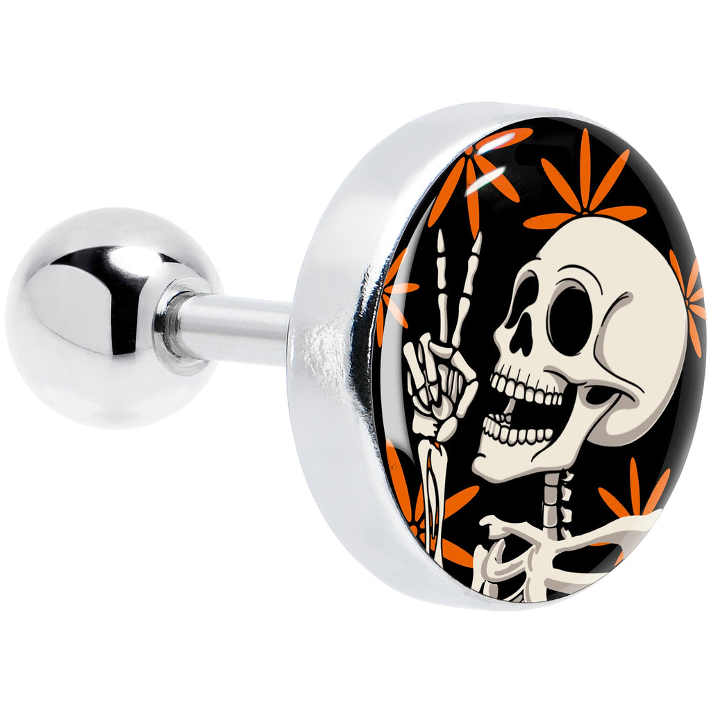BodyCandy 16G 1/4 Peace Sign Skeleton Tragus Cartilage Earring by Onyx O — main product shot
