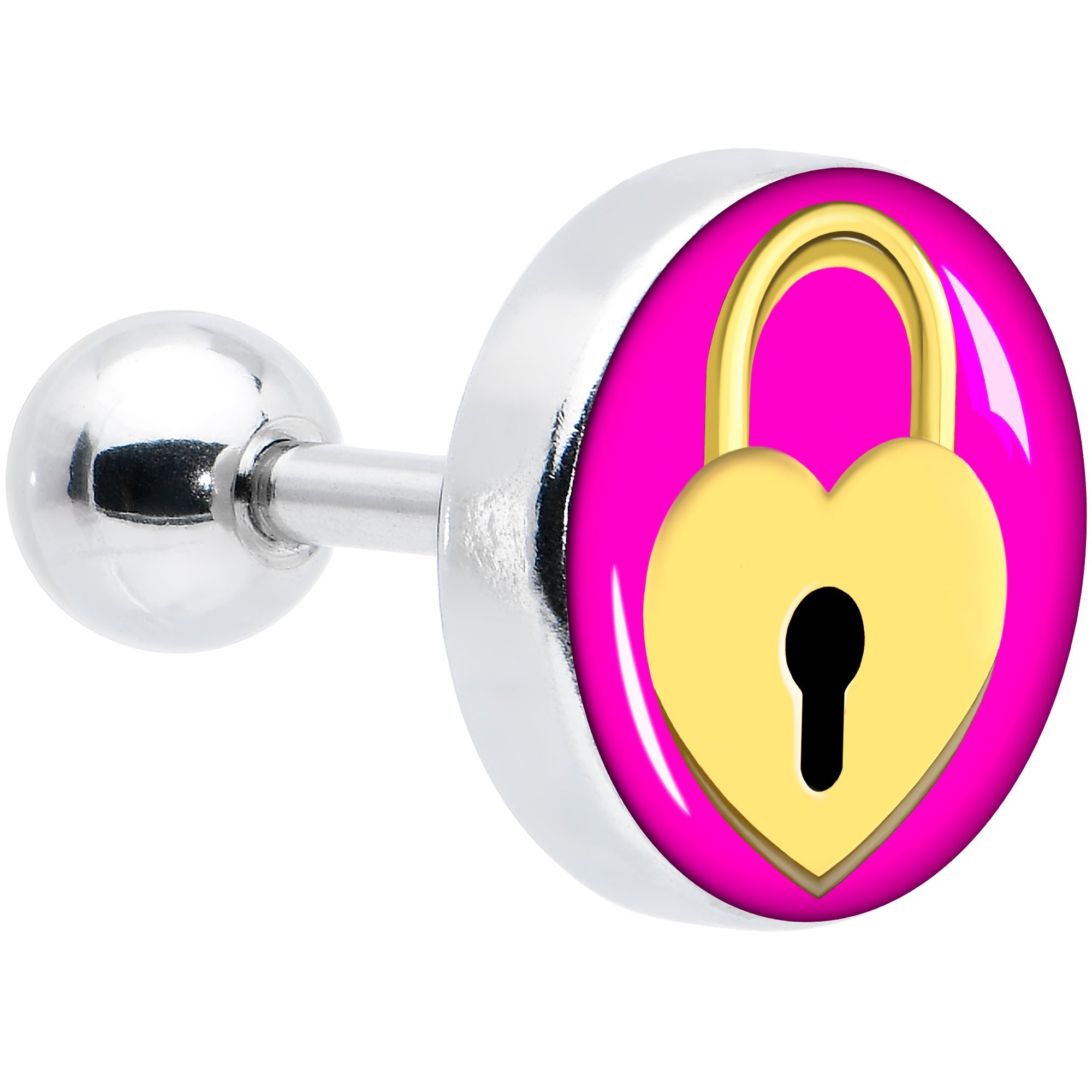 BodyCandy 16G 1/4 Heart Lock Cartilage Tragus Earring by Onyx O — main product shot